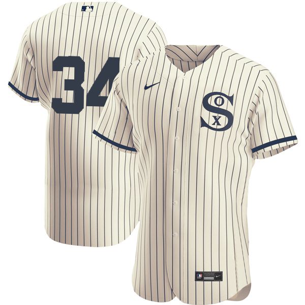 Men Chicago White Sox #34 No Name Cream stripe Dream version Elite Nike 2021 MLB Jersey->chicago white sox->MLB Jersey